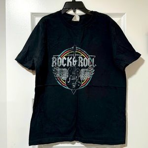 Boys Black Rock and Roll Tee